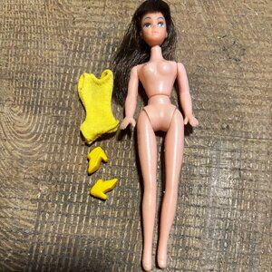 Topper Dawn doll clone Mod Miss yellow bathing suit shoes